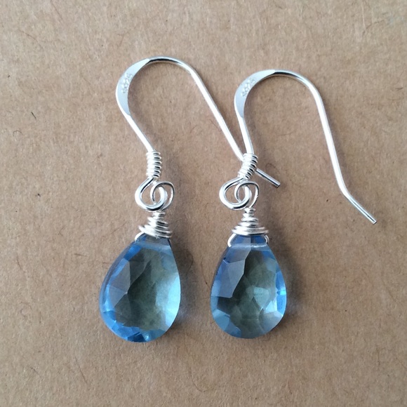 New London Blue Topaz Sterling Silver Earrings - Picture 7 of 7